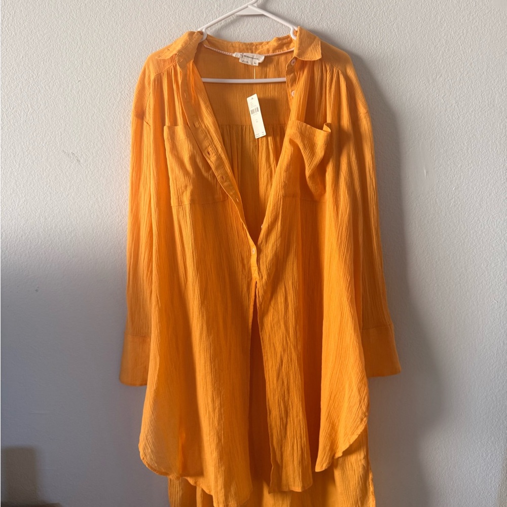 Anthropologie Golden Orange Blouse